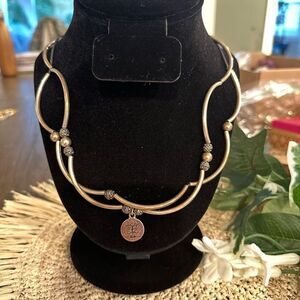 Lizzy‎ James silver tone 2-strand necklace bracelet convertible jewelry